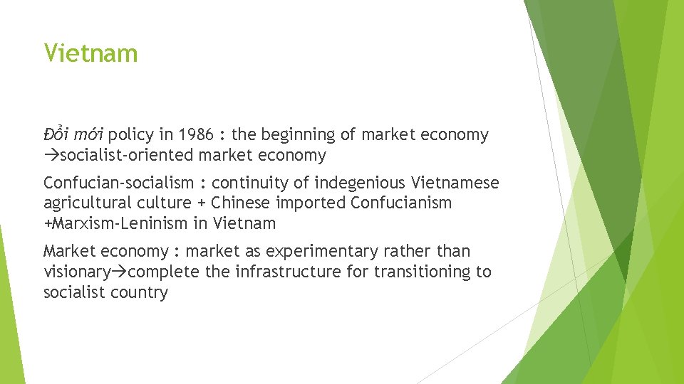 Vietnam Đổi mới policy in 1986 : the beginning of market economy socialist-oriented market