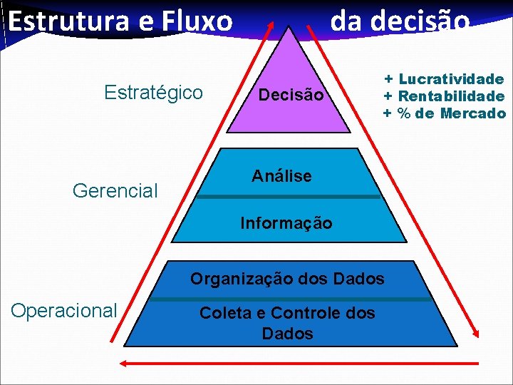 Estrutura e Fluxo Estratégico Gerencial da decisão Decisão + Lucratividade + Rentabilidade + %