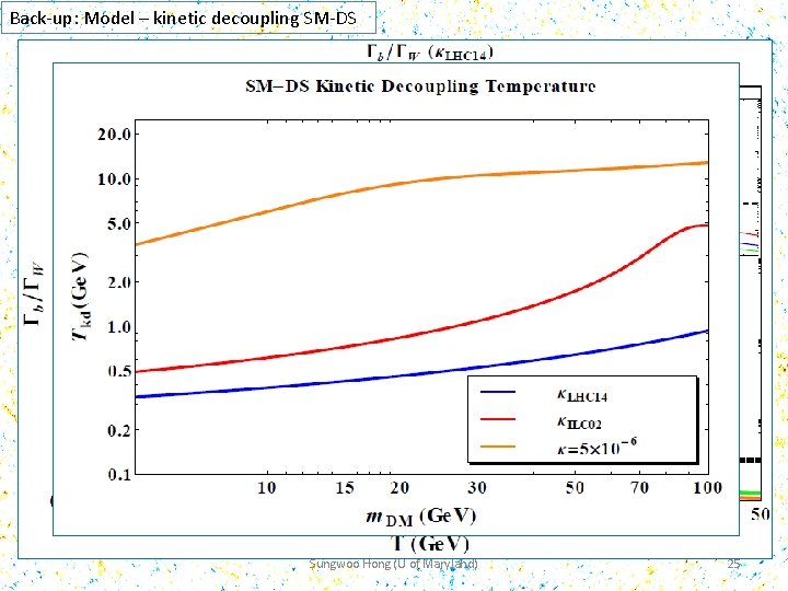 Back-up: Model – kinetic decoupling SM-DS Simple Model Thermal (kinetic) decoupling of DM from