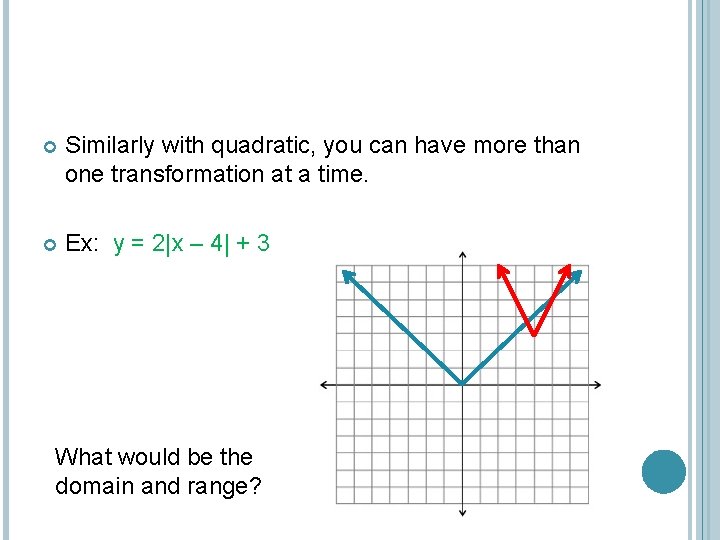  Similarly with quadratic, you can have more than one transformation at a time.