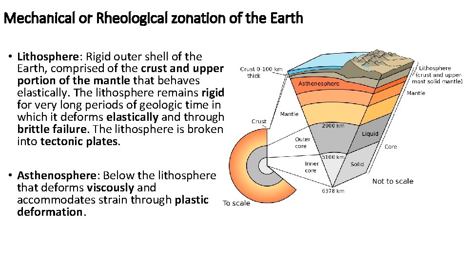 Mechanical or Rheological zonation of the Earth • Lithosphere: Rigid outer shell of the Mechanical or Rheological zonation of the Earth • Lithosphere: Rigid outer shell of the