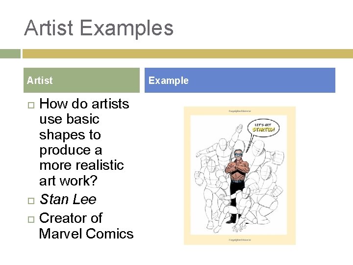 Artist Examples Artist How do artists use basic shapes to produce a more realistic