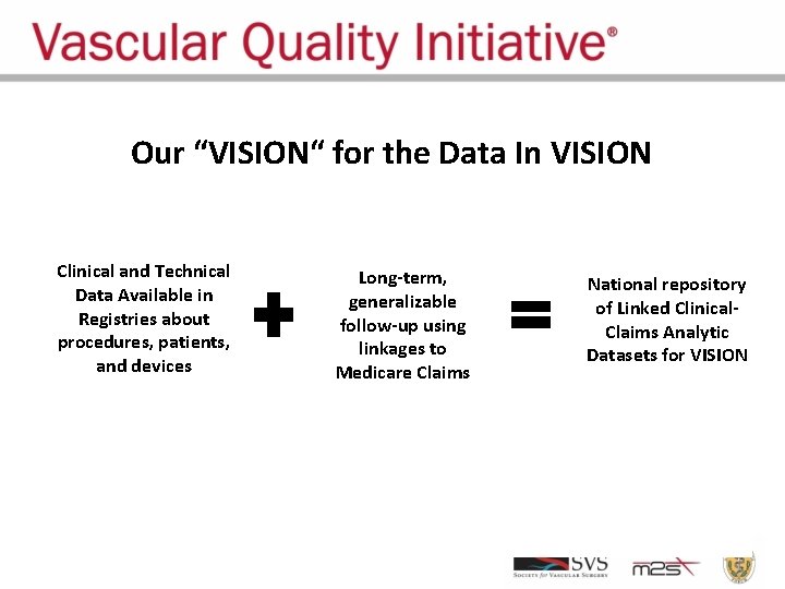 Our “VISION“ for the Data In VISION Clinical and Technical Data Available in Registries