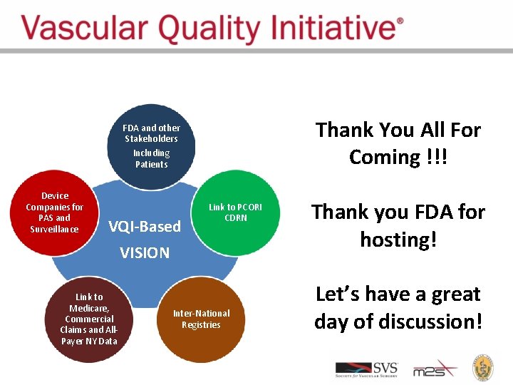 Thank You All For Coming !!! FDA and other Stakeholders Including Patients Device Companies
