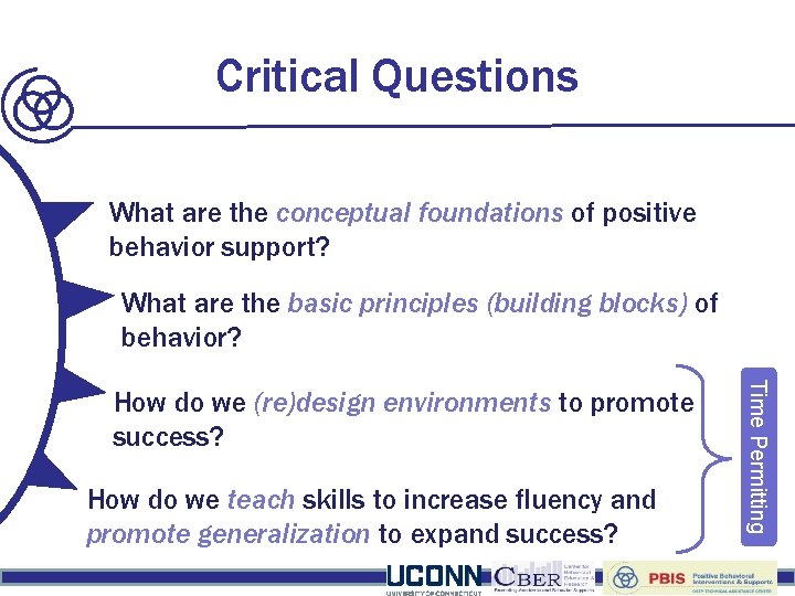 Critical Questions What are the conceptual foundations of positive behavior support? What are the