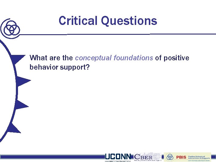 Critical Questions What are the conceptual foundations of positive behavior support? 