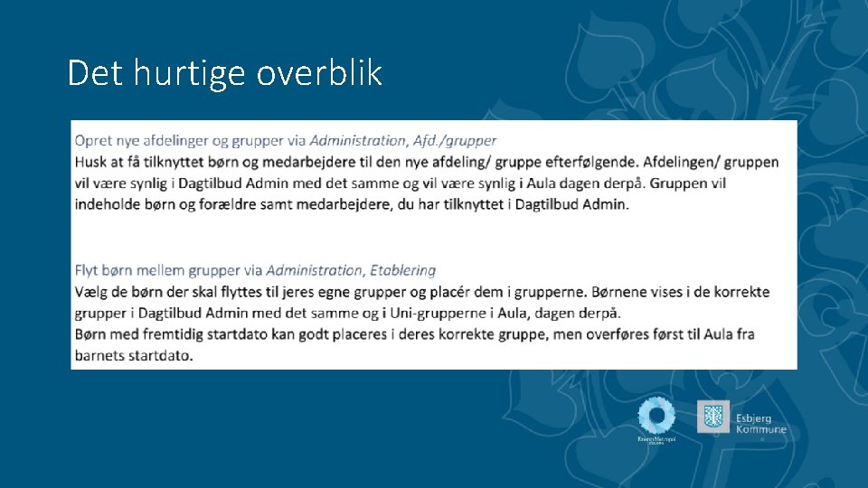 Det hurtige overblik 