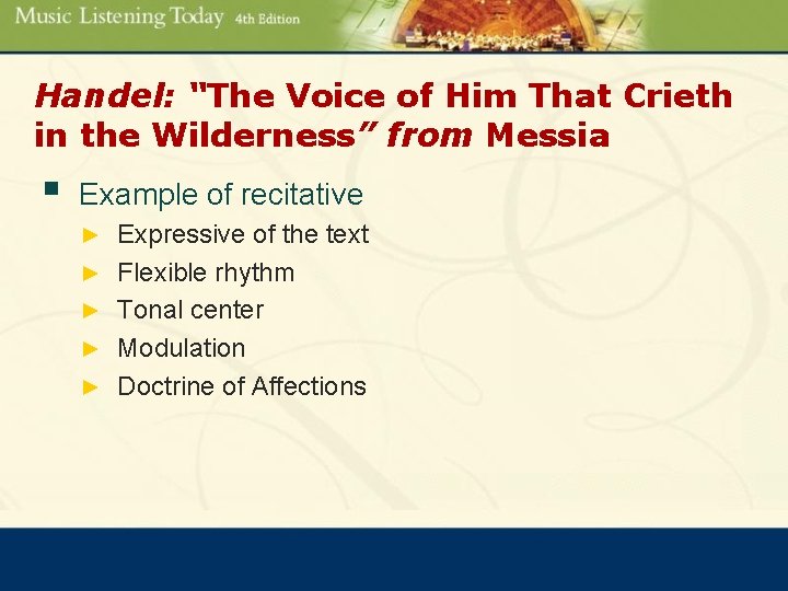 Handel: “The Voice of Him That Crieth in the Wilderness” from Messia § Example