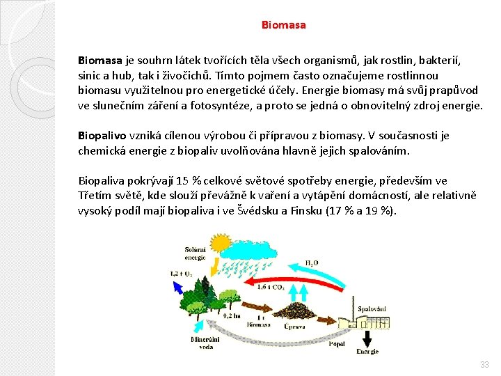 Biomasa je souhrn látek tvořících těla všech organismů, jak rostlin, bakterií, sinic a hub,