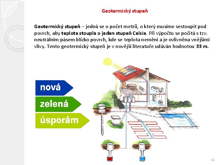 Geotermický stupeň – jedná se o počet metrů, o který musíme sestoupit pod povrch,