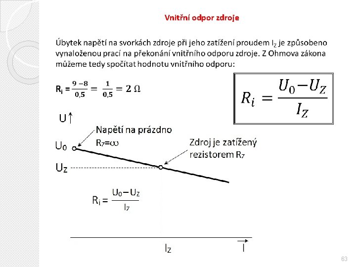 Vnitřní odpor zdroje 63 