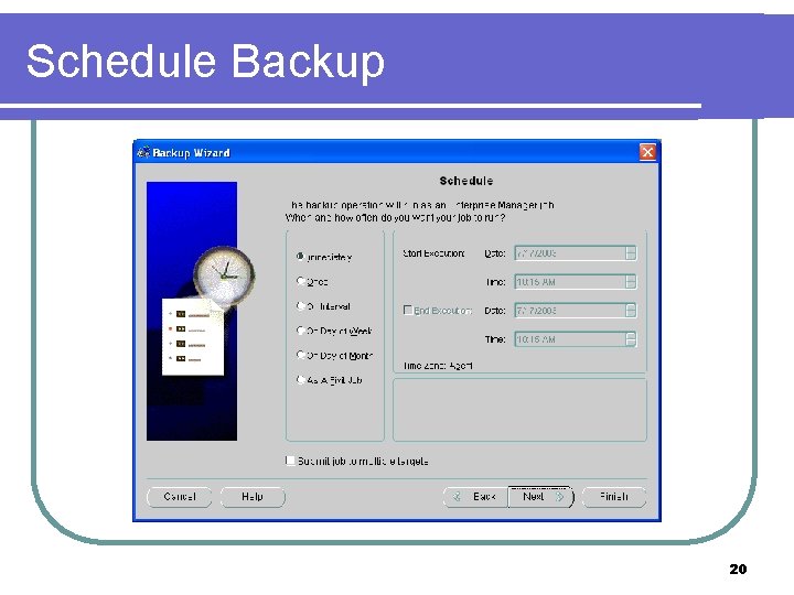 Schedule Backup 20 