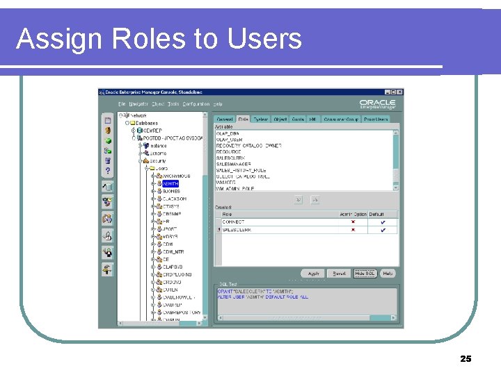 Assign Roles to Users 25 