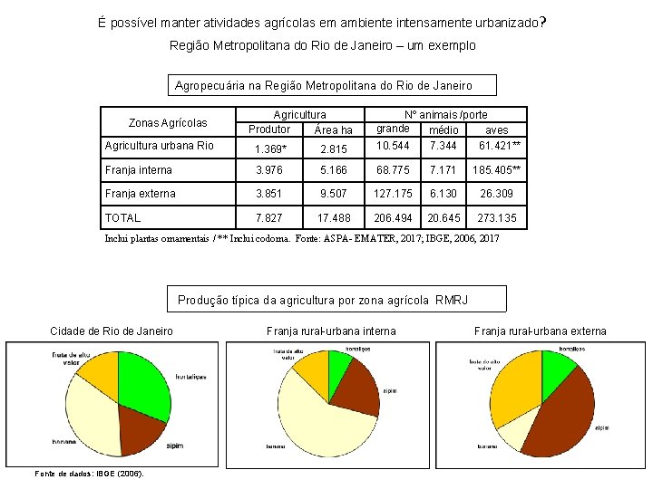 É possível manter atividades agrícolas em ambiente intensamente urbanizado? Região Metropolitana do Rio de