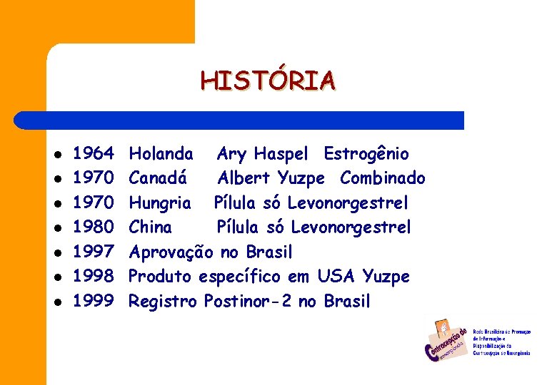 HISTÓRIA l l l l 1964 1970 1980 1997 1998 1999 Holanda Ary Haspel