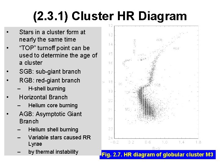 (2. 3. 1) Cluster HR Diagram • • Stars in a cluster form at