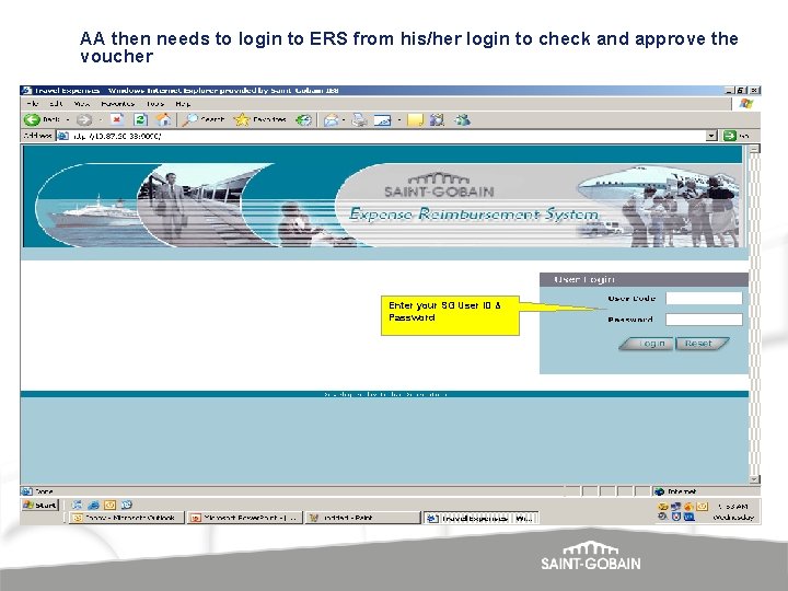 AA then needs to login to ERS from his/her login to check and approve