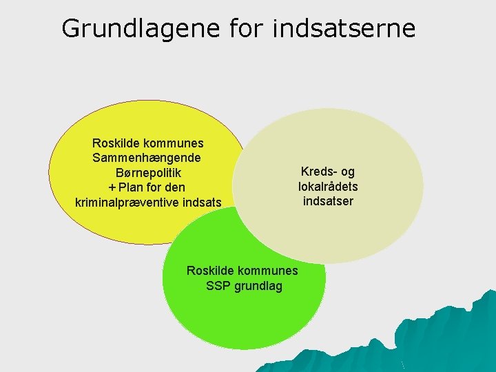 Grundlagene for indsatserne Roskilde kommunes Sammenhængende Børnepolitik + Plan for den kriminalpræventive indsats Kreds-