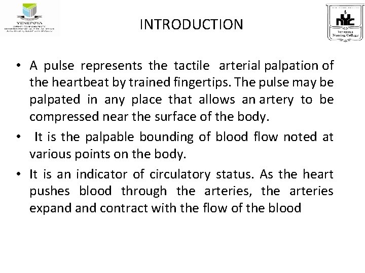 UNITVII PULSE PRESENTED BY Mrs PRASHMA LEARNING OBJECTIVES