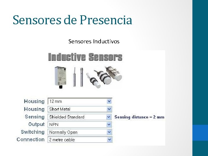Sensores de Presencia Sensores Inductivos 