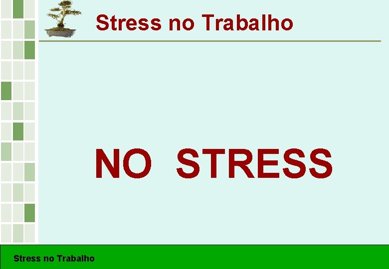 Stress no Trabalho NO STRESS Stress no Trabalho 