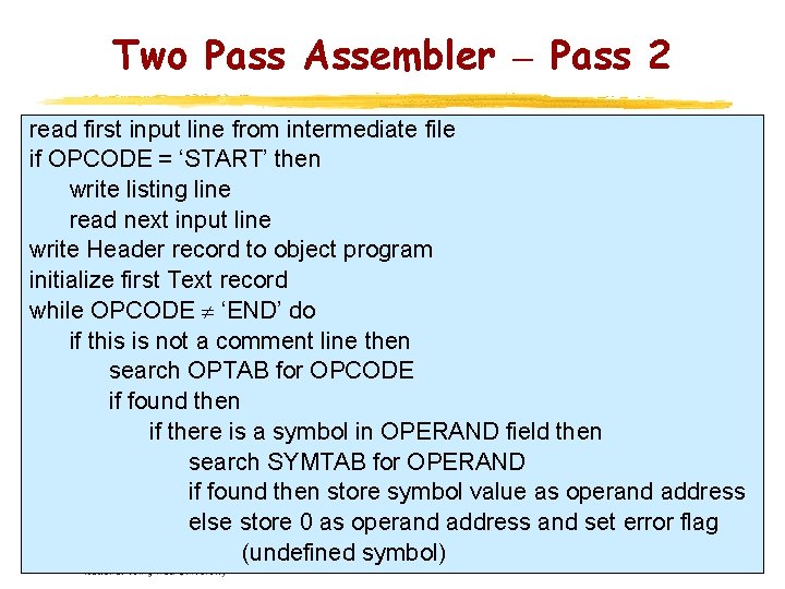 Two Pass Assembler – Pass 2 read first input line from intermediate file if