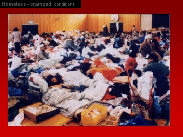 Homeless - cramped conditions 