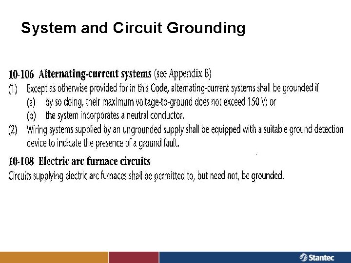 System and Circuit Grounding 