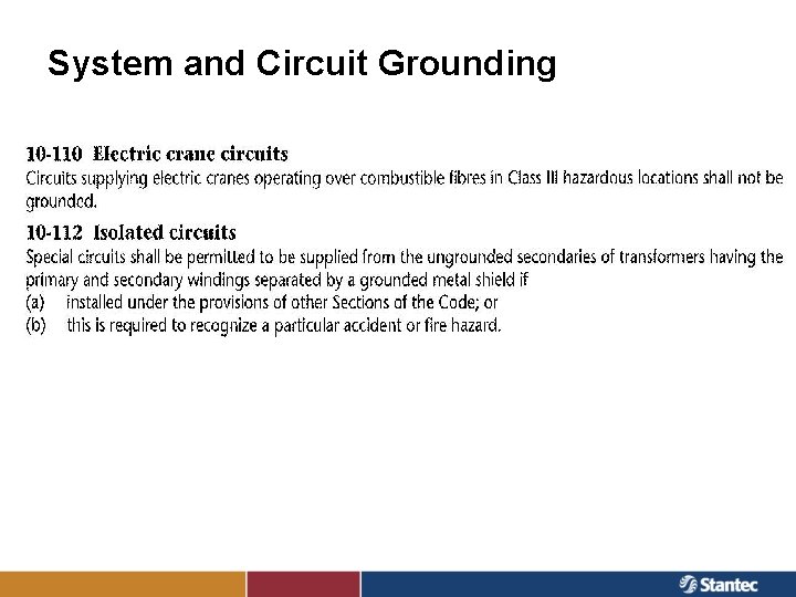 System and Circuit Grounding 