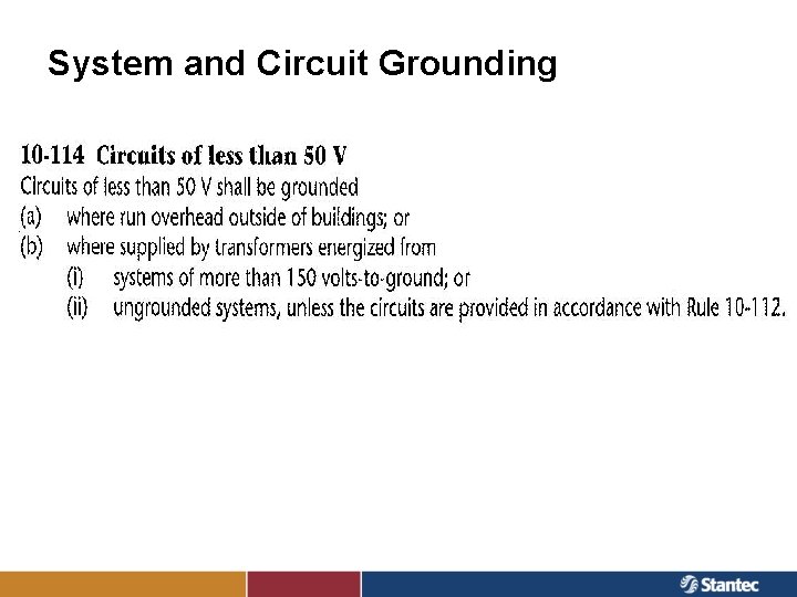 System and Circuit Grounding 