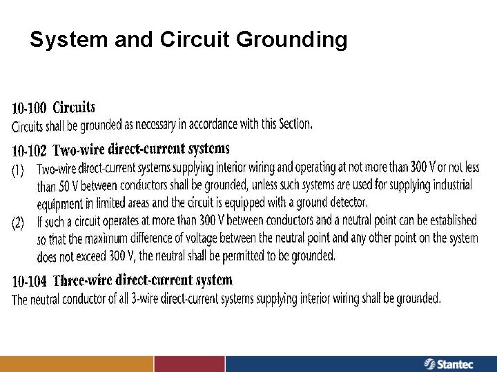 System and Circuit Grounding 