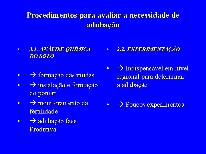 Procedimentos para avaliar a necessidade de adubação • • • 3. 1. ANÁLISE QUÍMICA