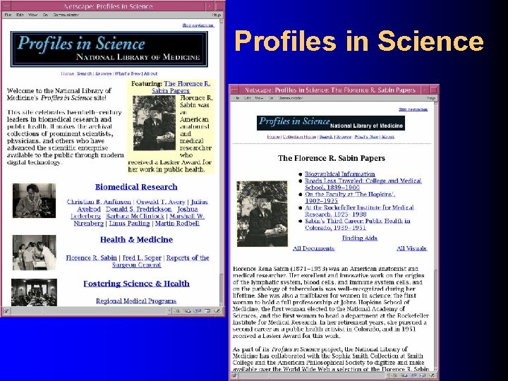 Profiles in Science 