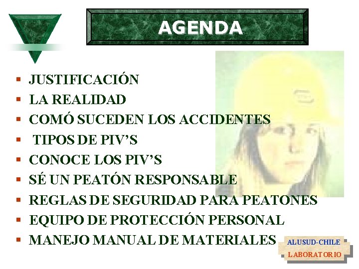 AGENDA § § § § § JUSTIFICACIÓN LA REALIDAD COMÓ SUCEDEN LOS ACCIDENTES TIPOS