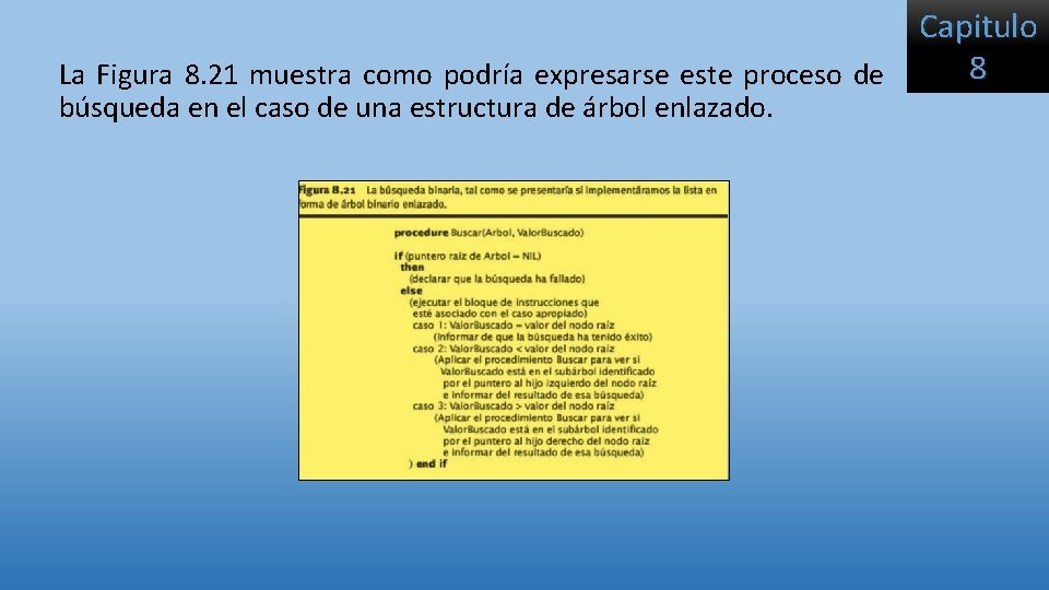 Capitulo 8 La Figura 8. 21 muestra como podría expresarse este proceso de búsqueda Capitulo 8 La Figura 8. 21 muestra como podría expresarse este proceso de búsqueda