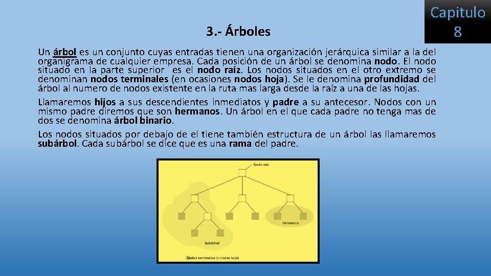 3. - Árboles Capitulo 8 Un árbol es un conjunto cuyas entradas tienen una 3. - Árboles Capitulo 8 Un árbol es un conjunto cuyas entradas tienen una