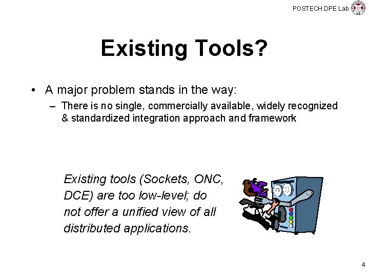 POSTECH DPE Lab Existing Tools? • A major problem stands in the way: –