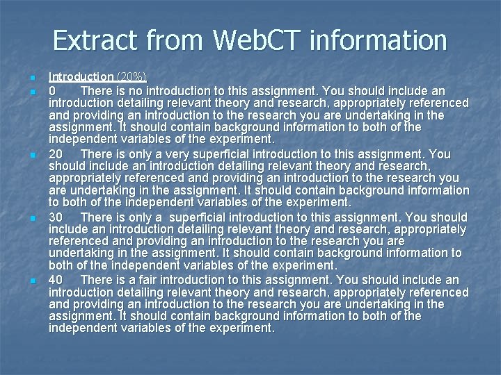 Extract from Web. CT information n Introduction (20%) n 0 There is no introduction