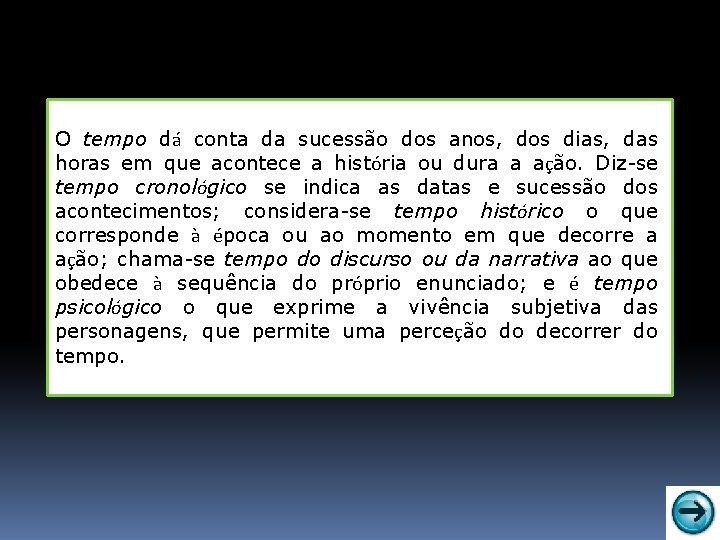 O tempo dá conta da sucessão dos anos, dos dias, das horas em que