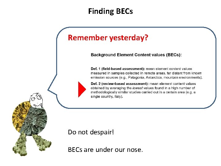 Finding BECs Remember yesterday? Do not despair! BECs are under our nose. 