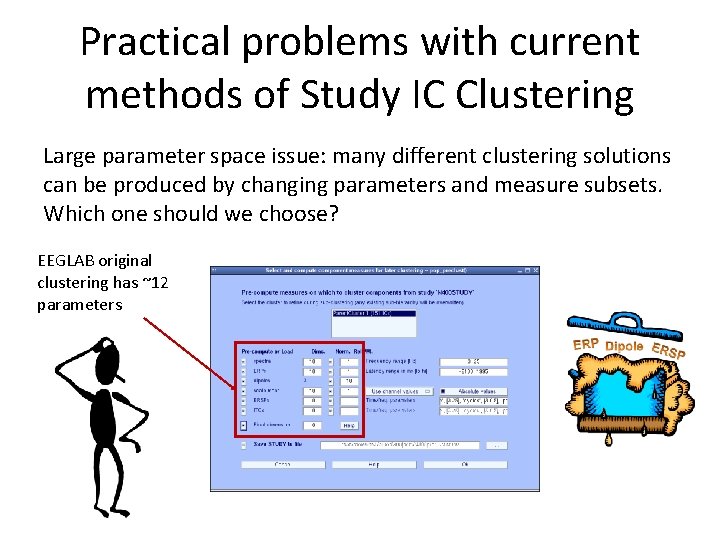 Practical problems with current methods of Study IC Clustering Large parameter space issue: many