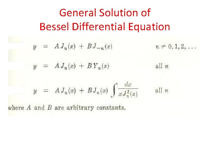 General Solution of Bessel Differential Equation 