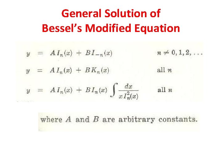 General Solution of Bessel’s Modified Equation 