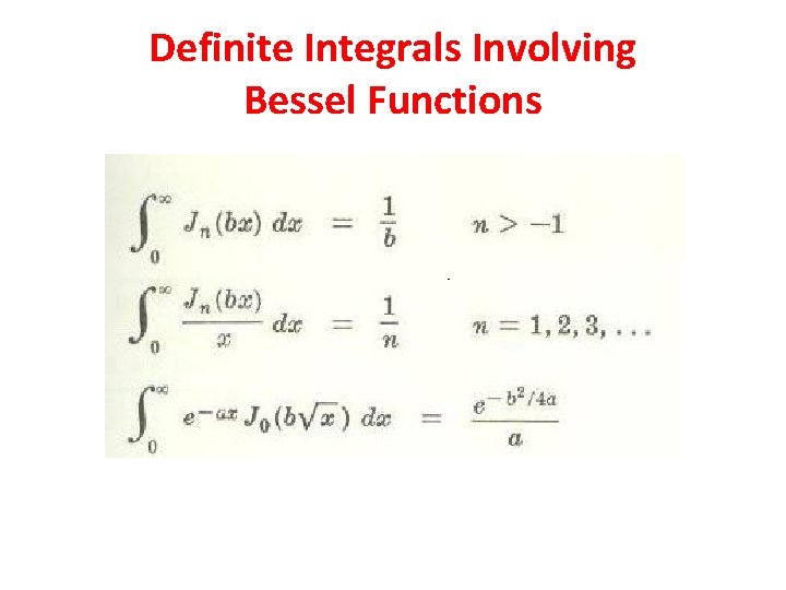 Definite Integrals Involving Bessel Functions 
