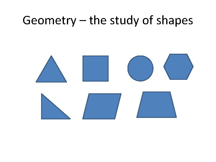 Geometry – the study of shapes 