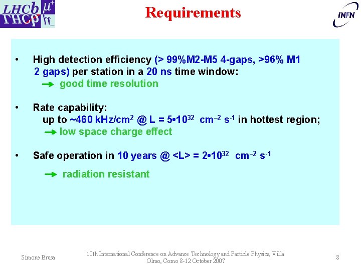 Requirements • High detection efficiency (> 99%M 2 -M 5 4 -gaps, >96% M