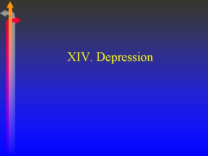 XIV. Depression 