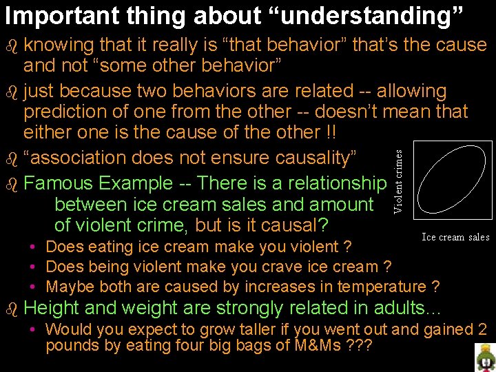 Important thing about “understanding” knowing that it really is “that behavior” that’s the cause