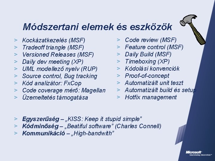 Módszertani elemek és eszközök > > > > > Kockázatkezelés (MSF) Tradeoff triangle (MSF)