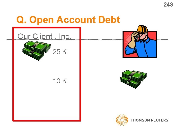 243 Q. Open Account Debt Our Client , Inc. 25 K 10 K 